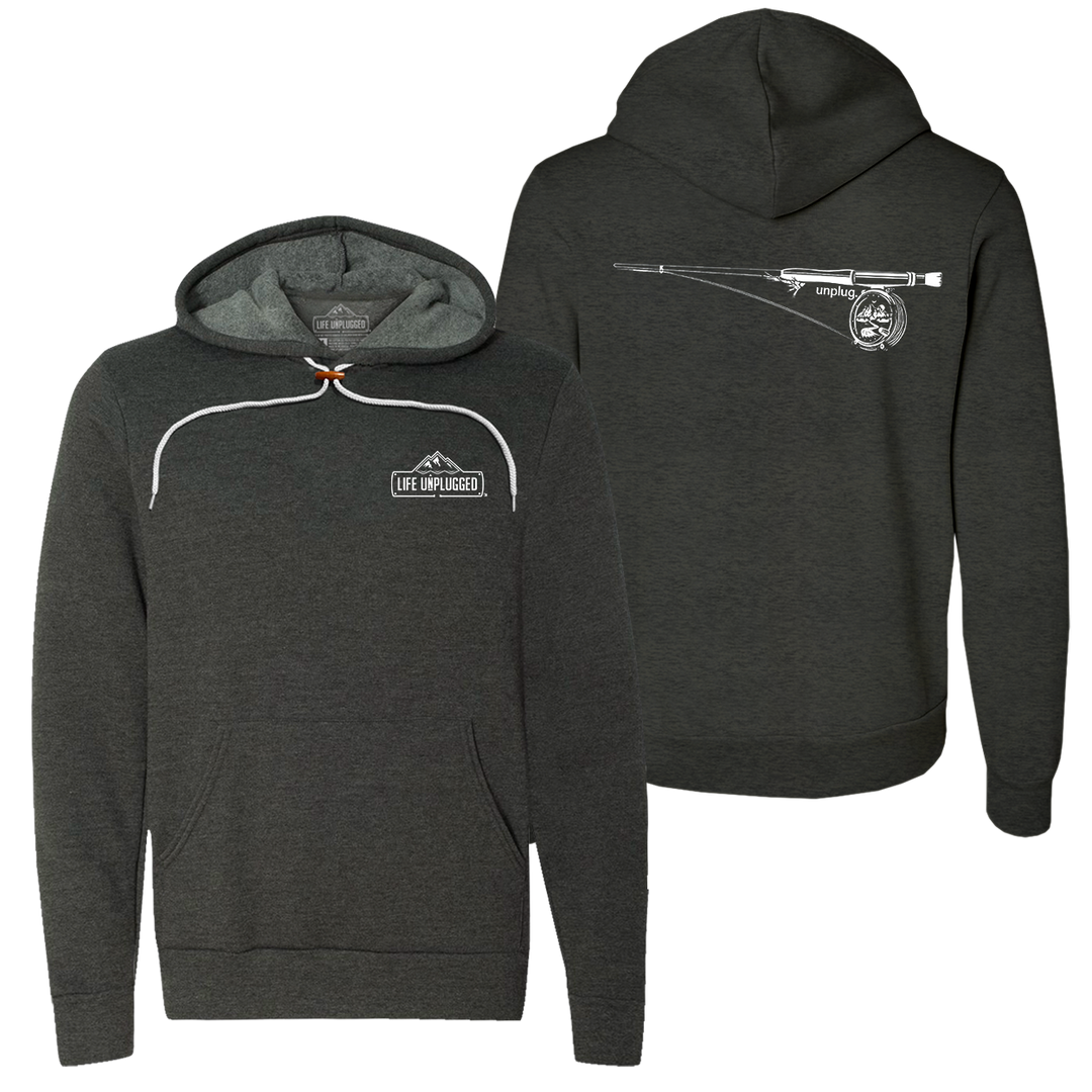 Fly Fishing Mountain Scene Super Soft Hoodie