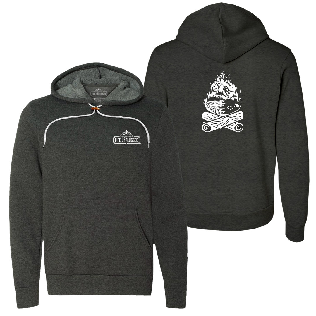 Campfire Mountain scene Super Soft Hoodie