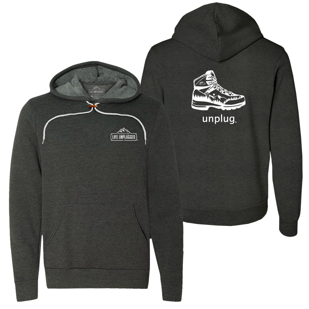 Hiking Boot Mountain Scene Super Soft Hoodie