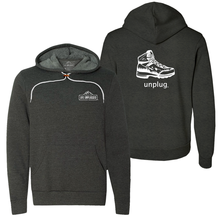 Hiking Boot Mountain Scene Super Soft Hoodie