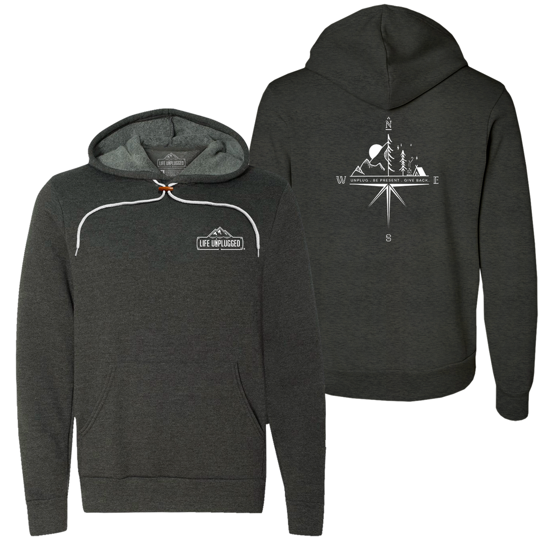 Compass Mountain Scene Super Soft Hoodie
