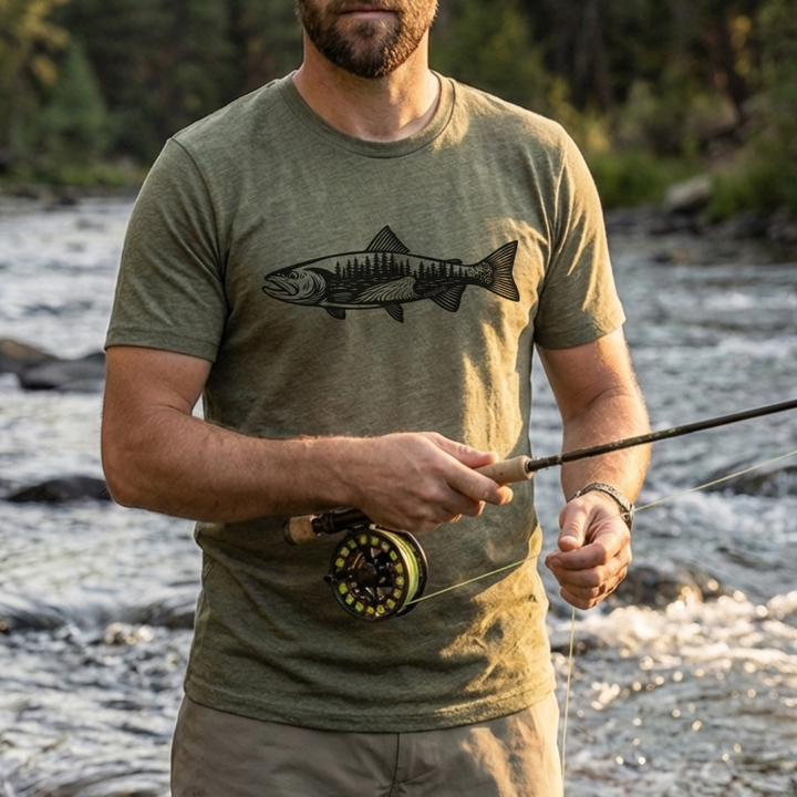 WOODLAND TROUT Triblend T-Shirt
