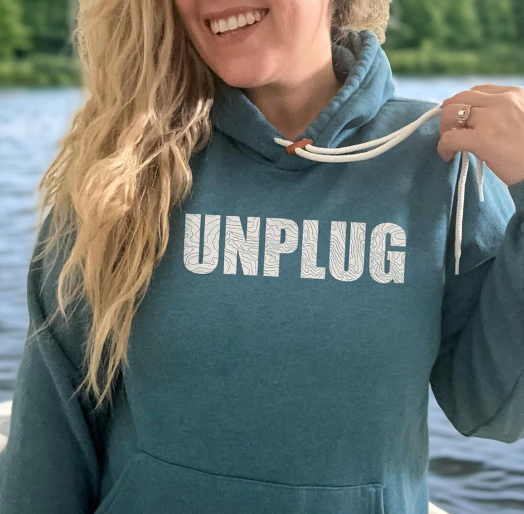 Unplug Topo Map Premium Super Soft Hooded Sweatshirt