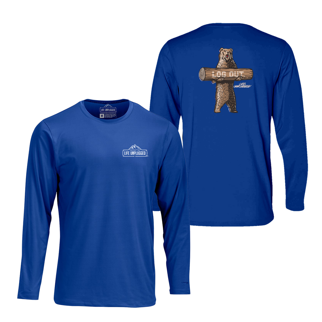 LOG OUT BEAR Performance Long Sleeve with UPF 50+