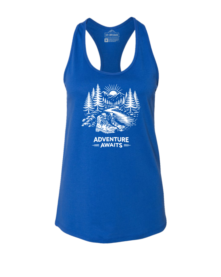 ADVENTURE AWAITS Women's Racerback Tank Top
