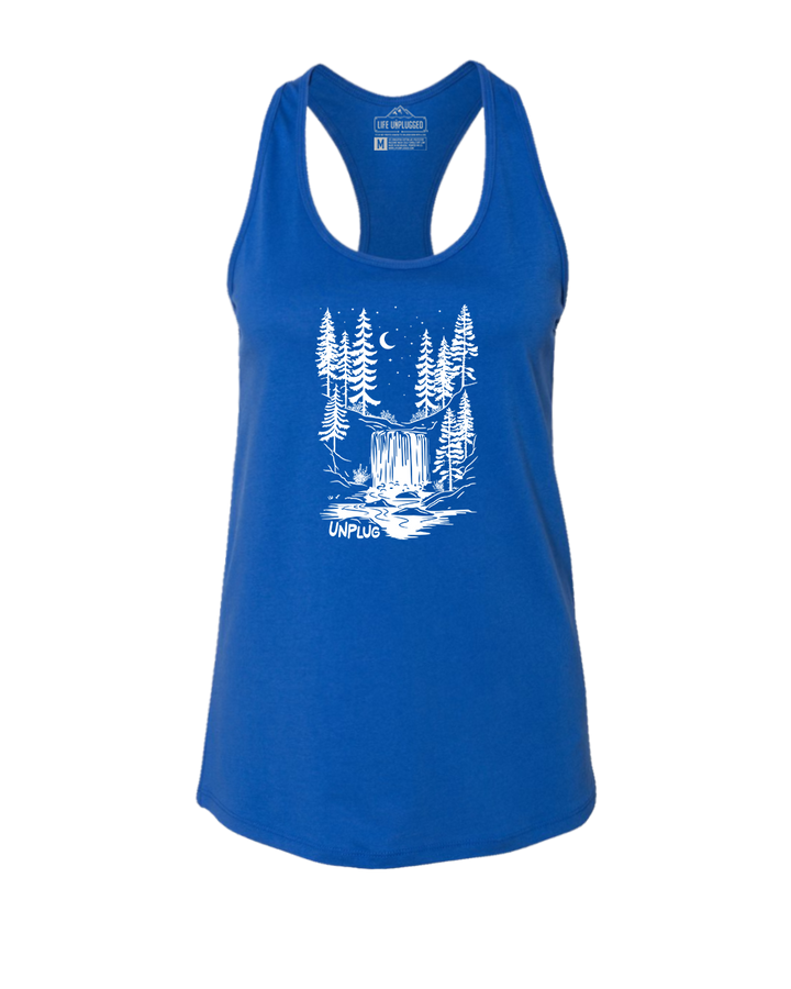 WATERFALL UNDER THE STARS Women's Racerback Tank Top