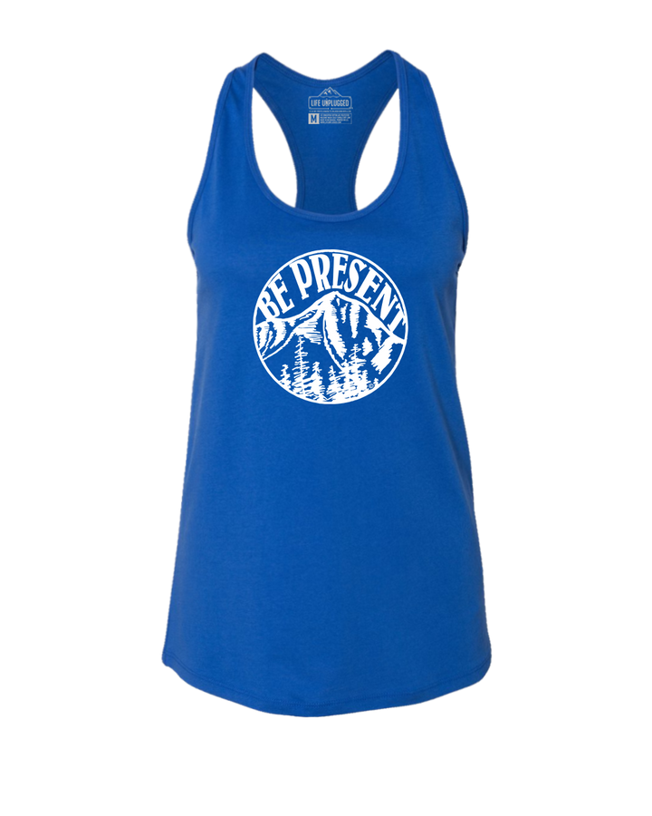 Be Present Mountain Women's Racerback Tank Top