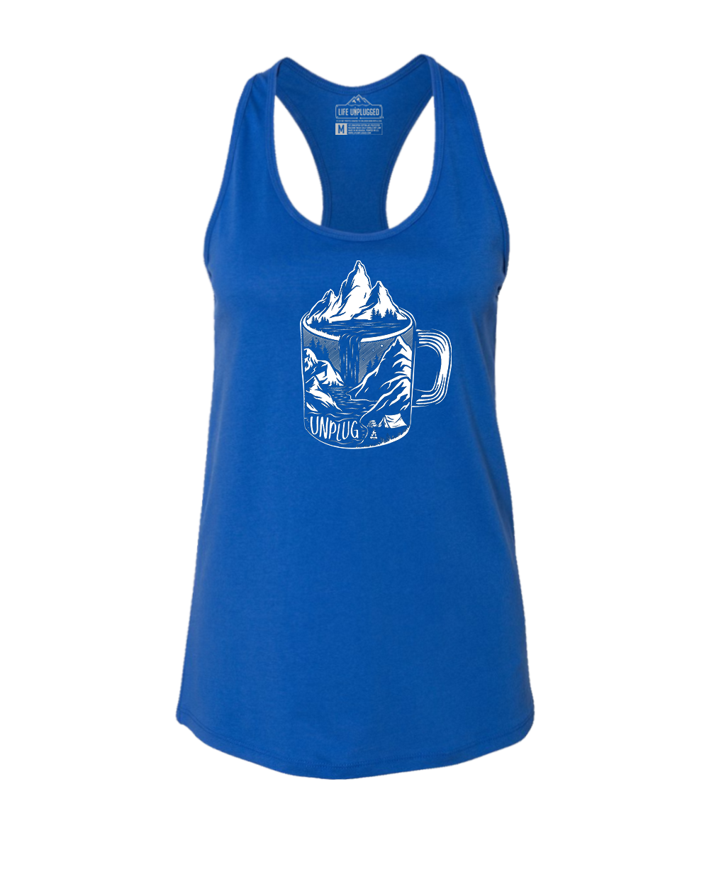 Coffee Mountain Scene Women's Racerback Tank Top