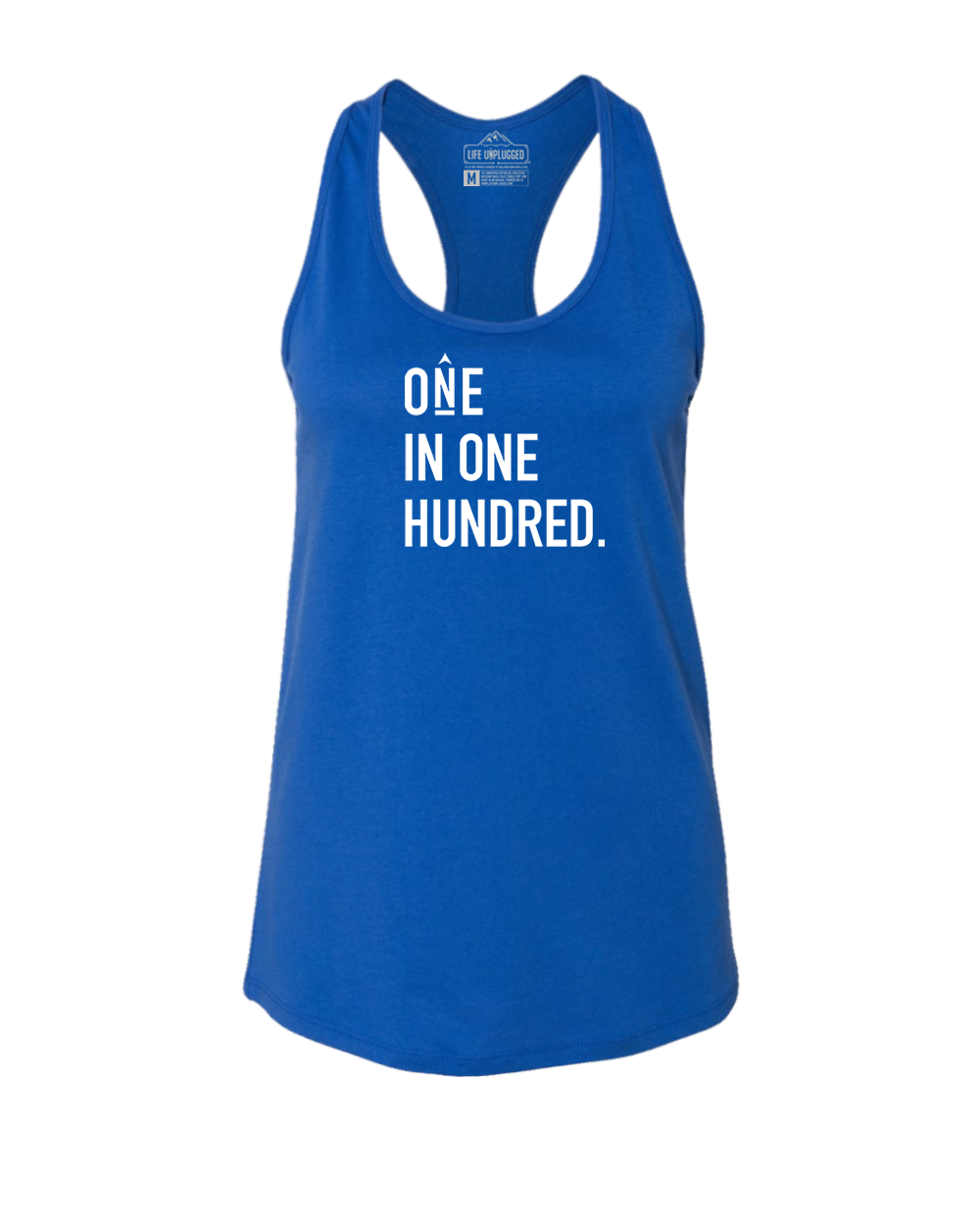 One in One Hundred Stacked Women's Racerback Tank Top