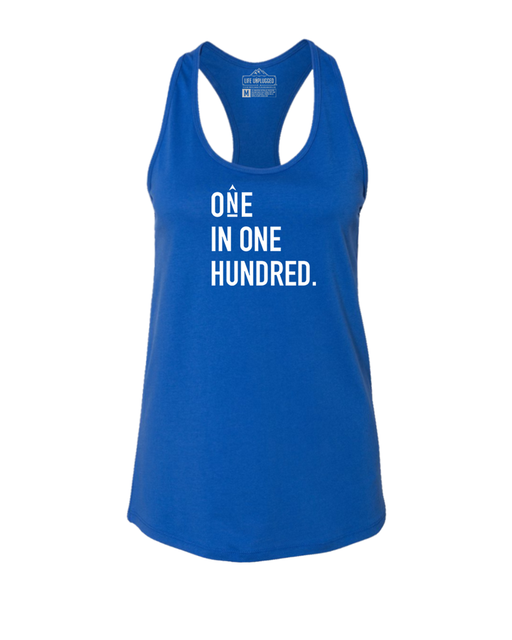One in One Hundred Stacked Women's Racerback Tank Top