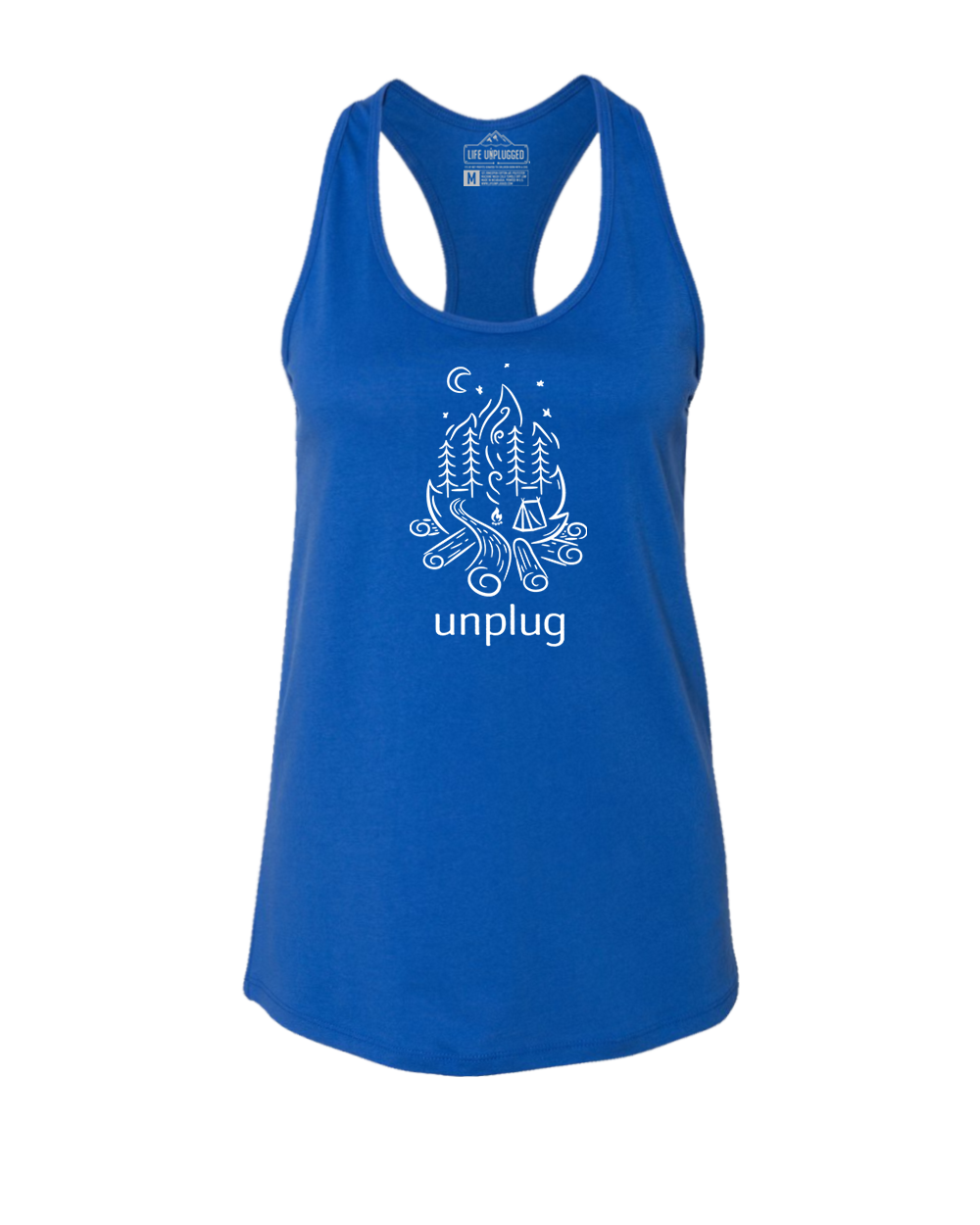 CAMPFIRE CAMPING SCENE Women's Racerback Tank Top