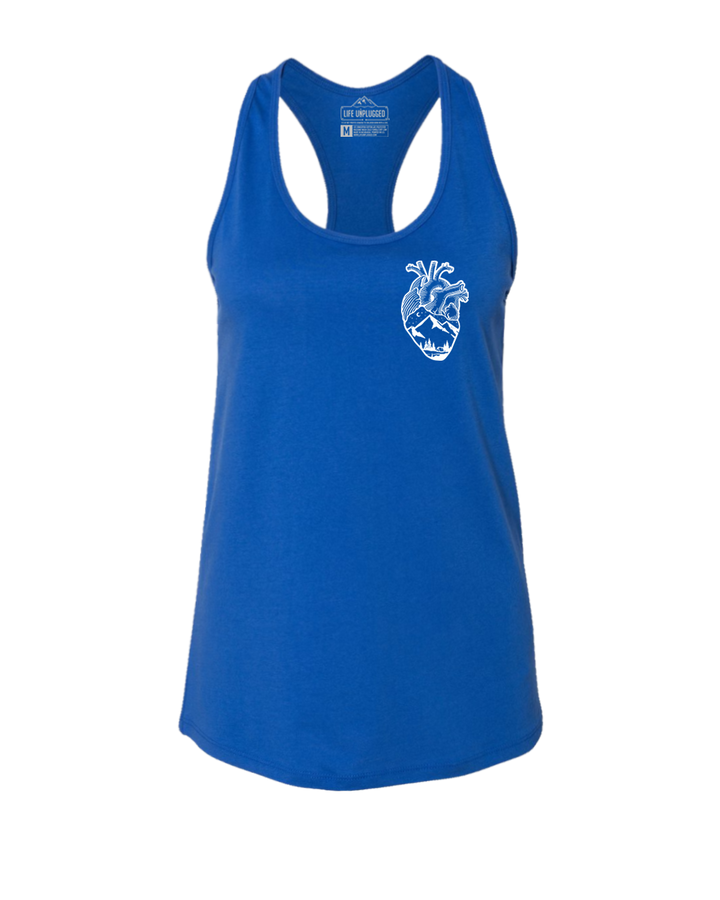 Anatomical Heart (Left Chest) Women's Racerback Tank Top