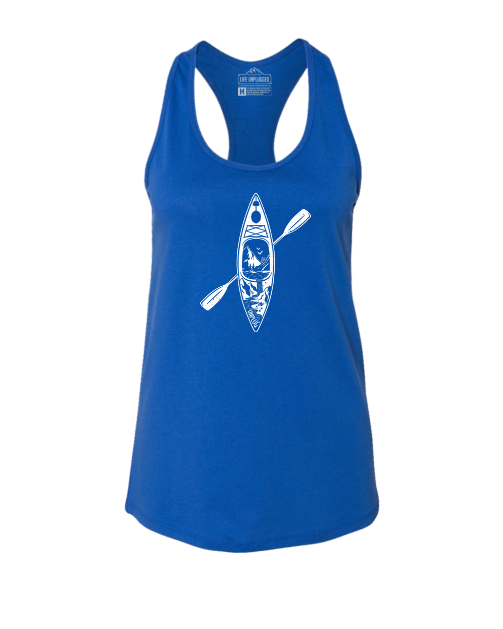 Kayak Mountain Scene Women's Racerback Tank Top