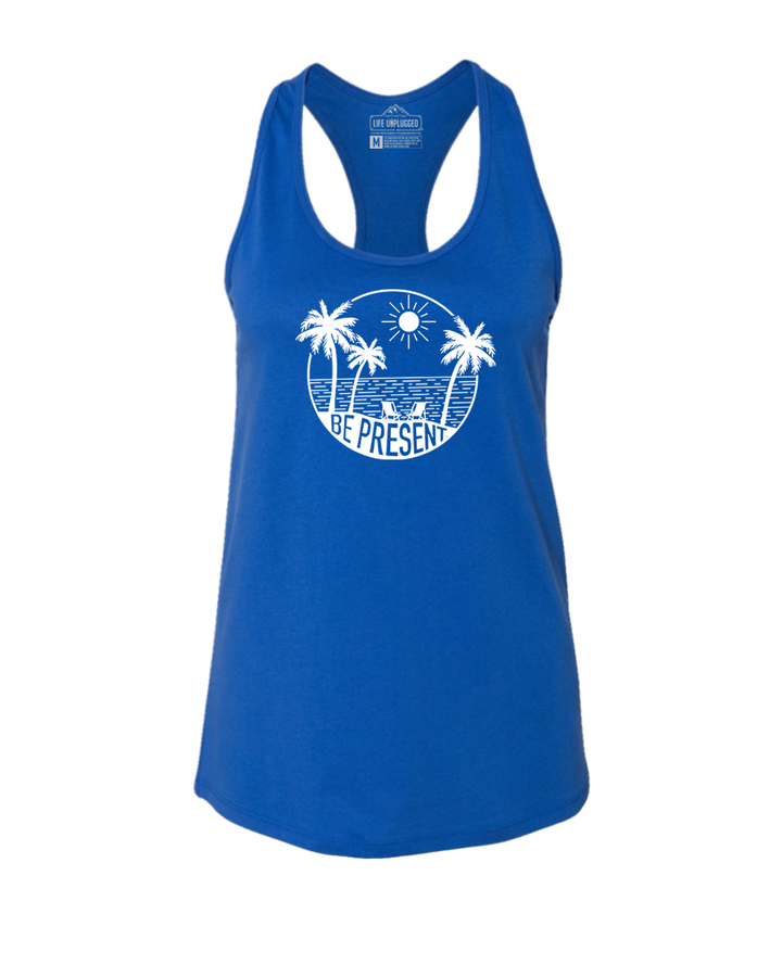 Be Present Beach Women's Racerback Tank Top