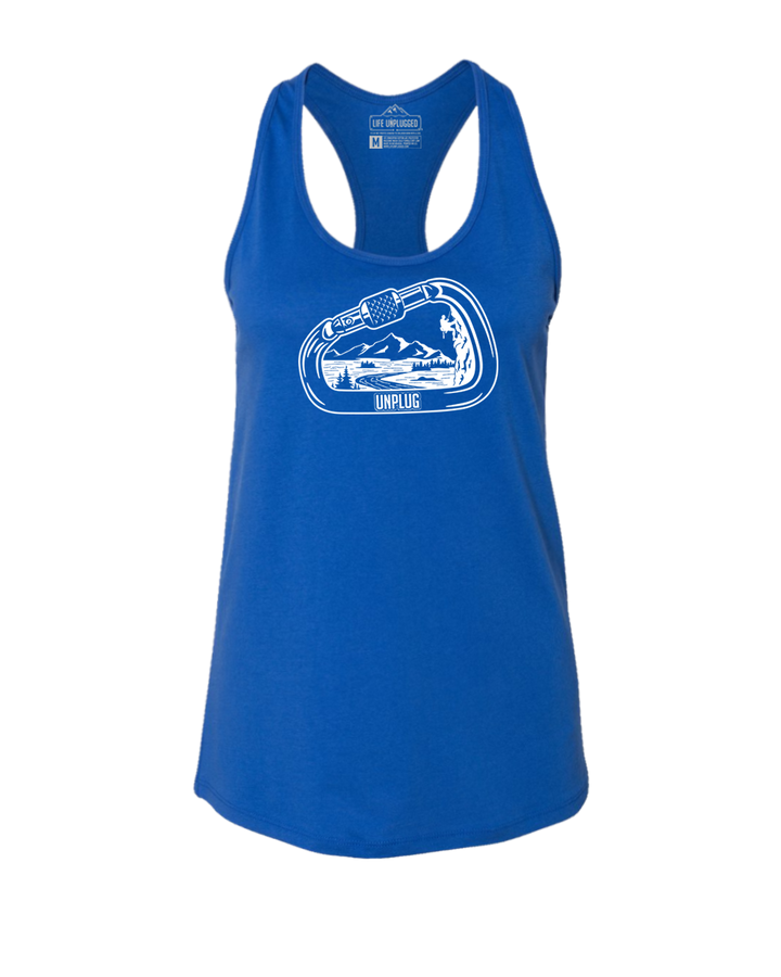 Rock Climbing Mountain Scene Women's Racerback Tank Top