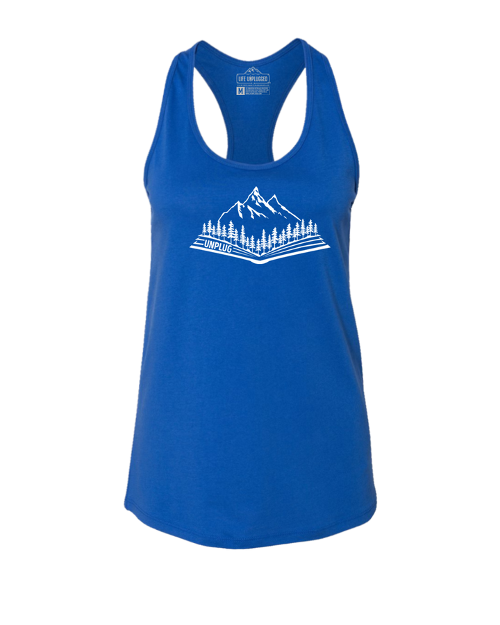 OPEN BOOK MOUNTAIN SCENE Women's Racerback Tank Top