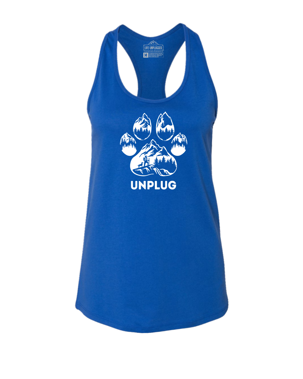 PAW PRINT MOUNTAIN SCENE Women's Racerback Tank Top