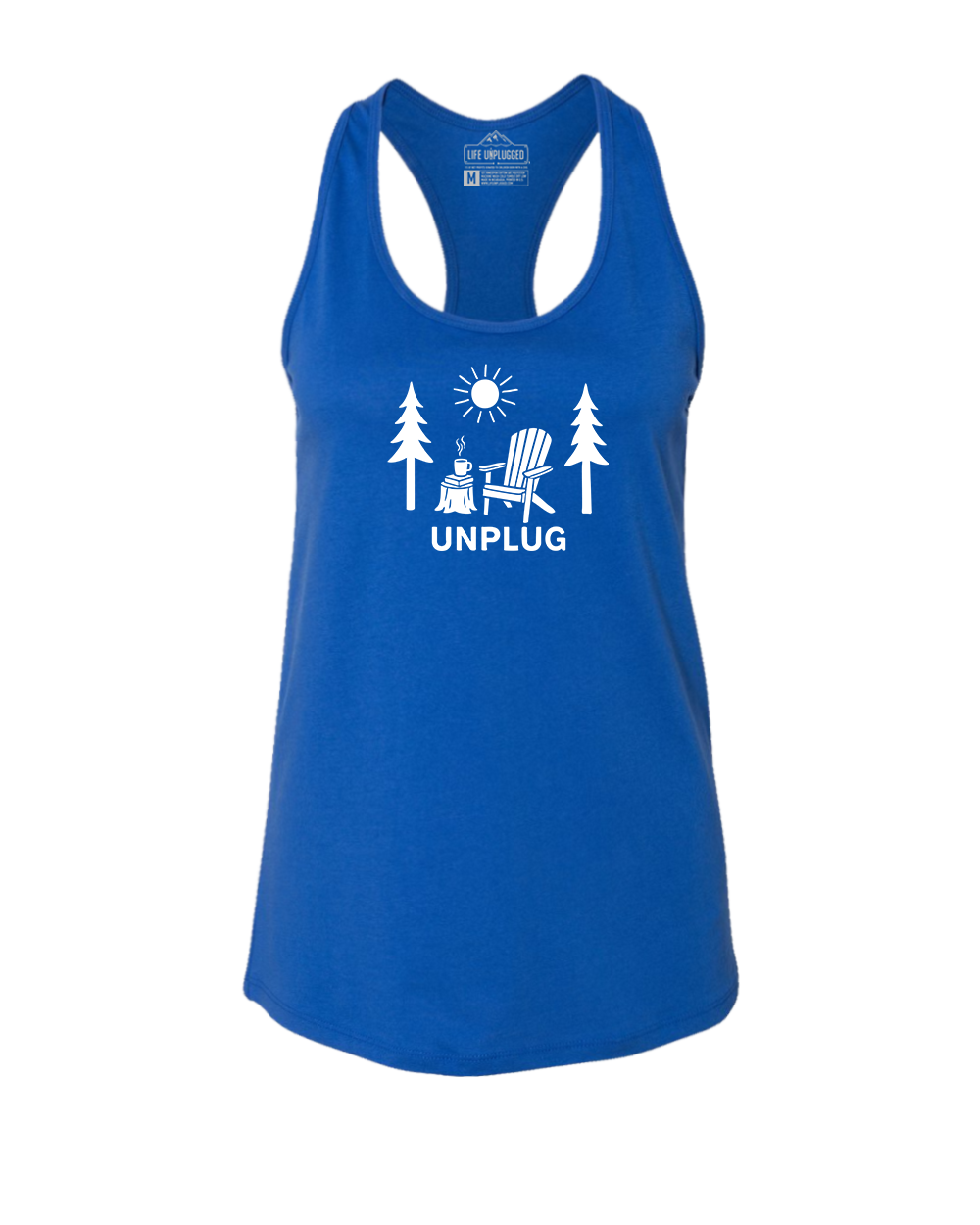 READING IN THE WOODS Women's Racerback Tank Top