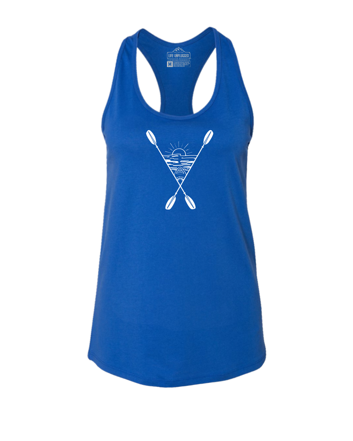 Kayaking Into The Sunset Women's Racerback Tank Top