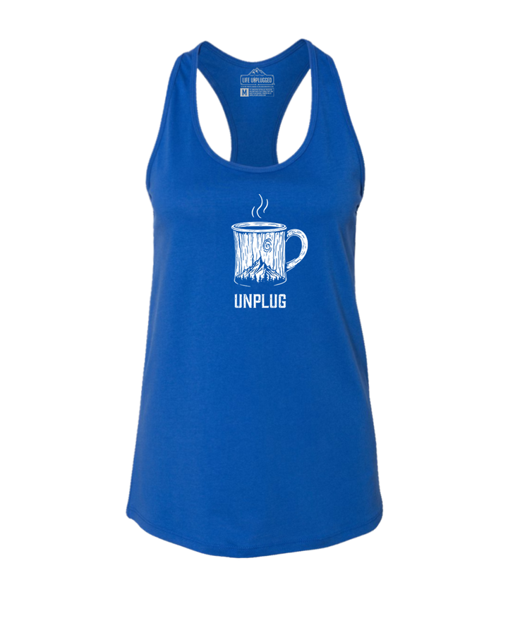 WOODEN COFFEE MUG Women's Racerback Tank Top