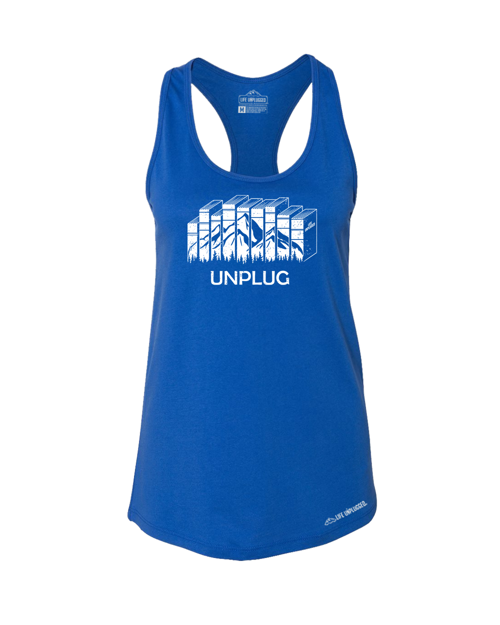 Reading Premium Women's Relaxed Fit Racerback Tank Top - Life Unplugged