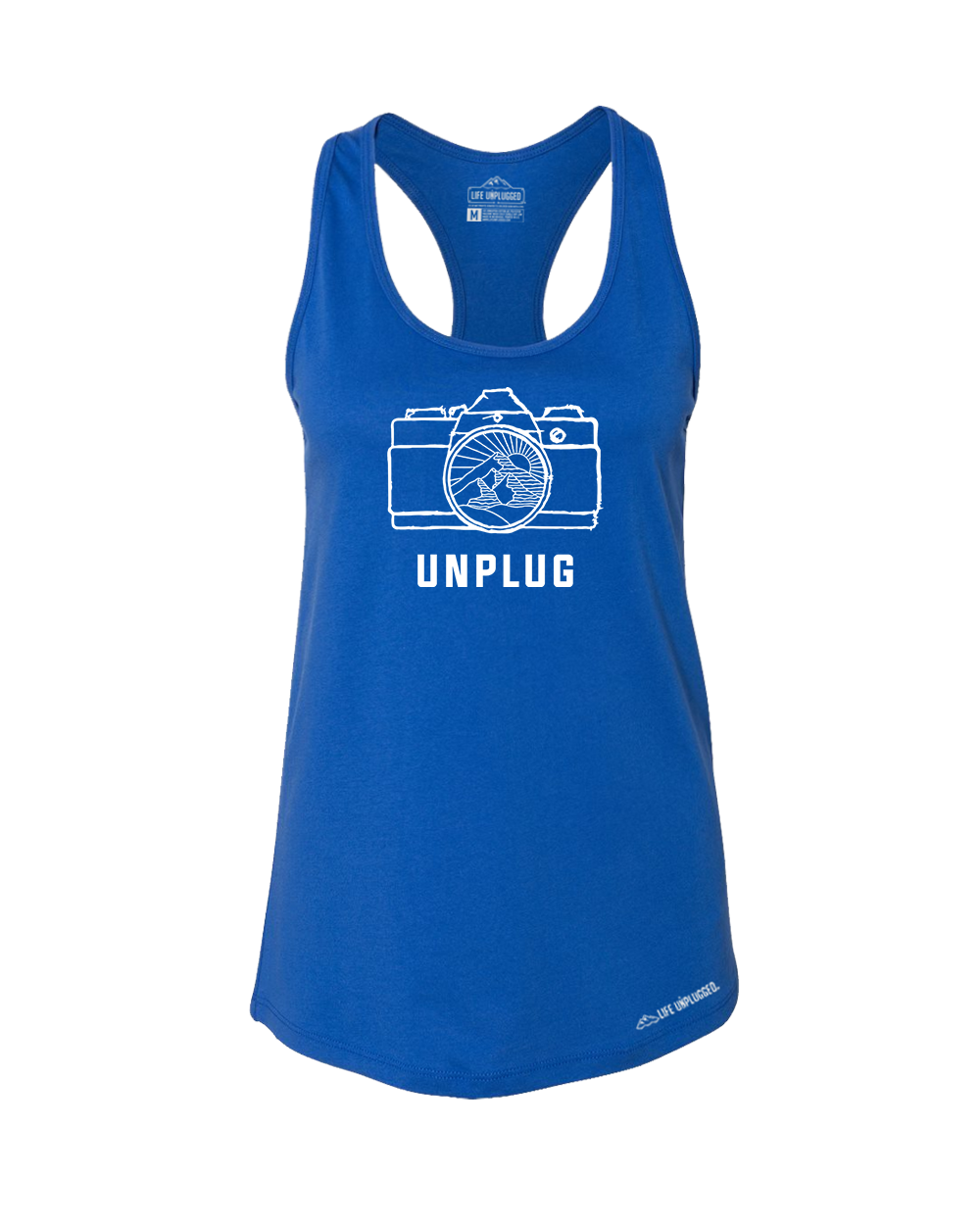 Camera Mountain Lens Premium Women's Relaxed Fit Racerback Tank Top - Life Unplugged