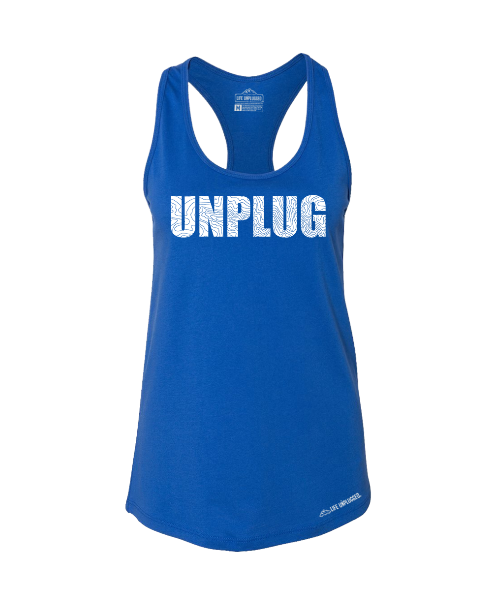 Unplug Topo Map Premium Women's Relaxed Fit Racerback Tank Top - Life Unplugged