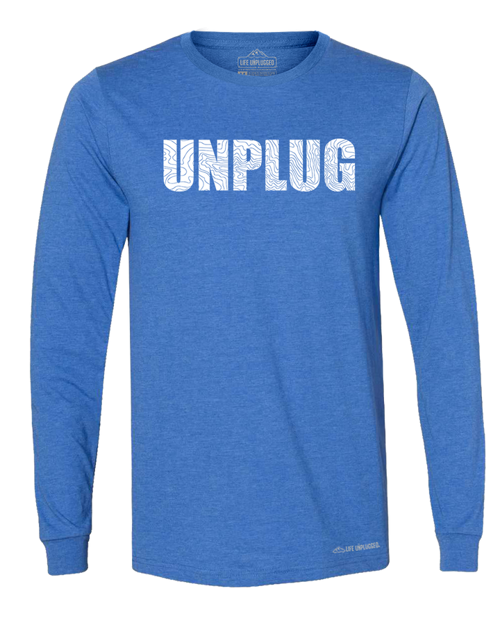 Unplug Topo Map Premium Polyblend Long Sleeve T-Shirt - Life Unplugged