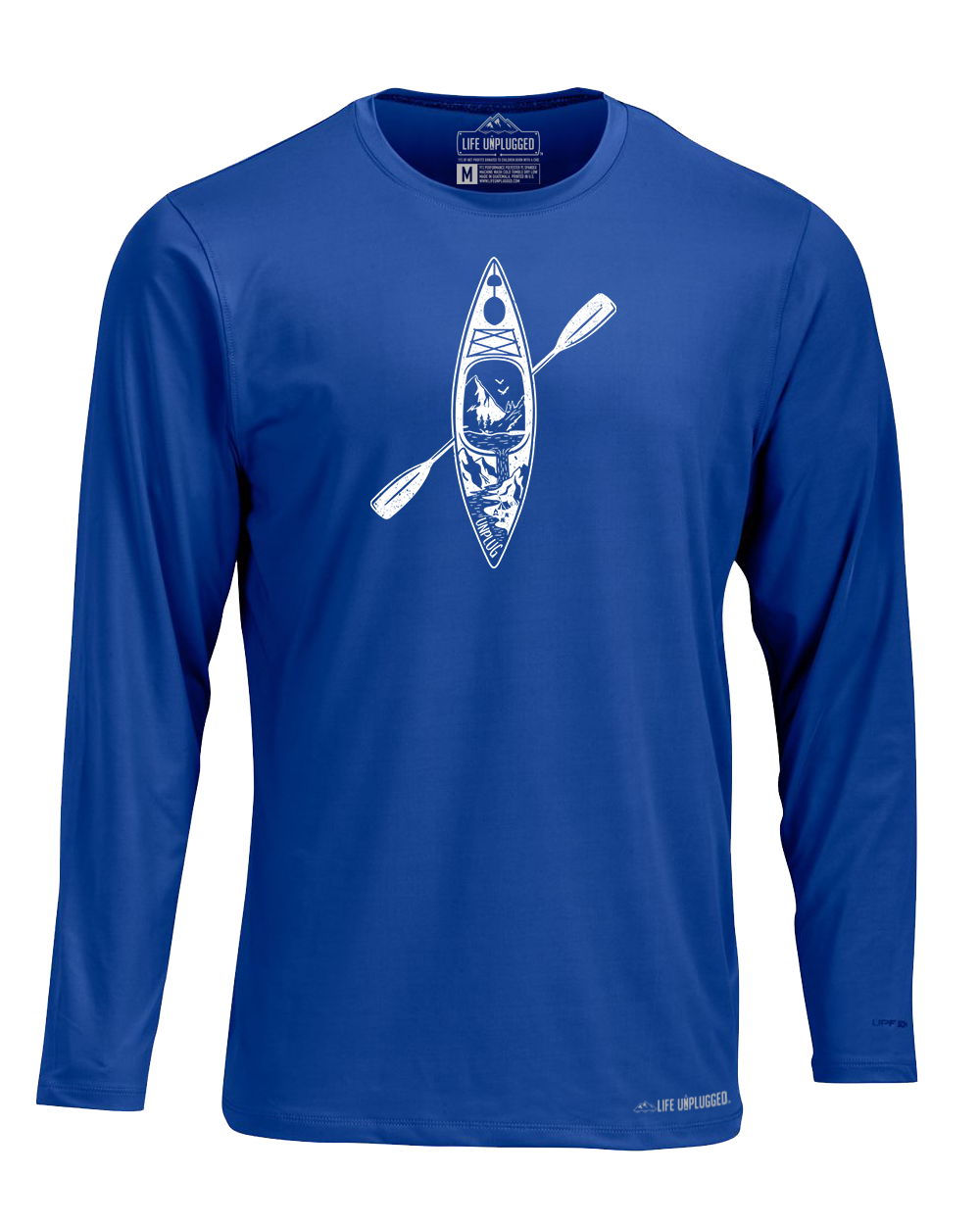 Kayak Mountain Scene Poly/Spandex High Performance Long Sleeve with UPF 50+ - Life Unplugged
