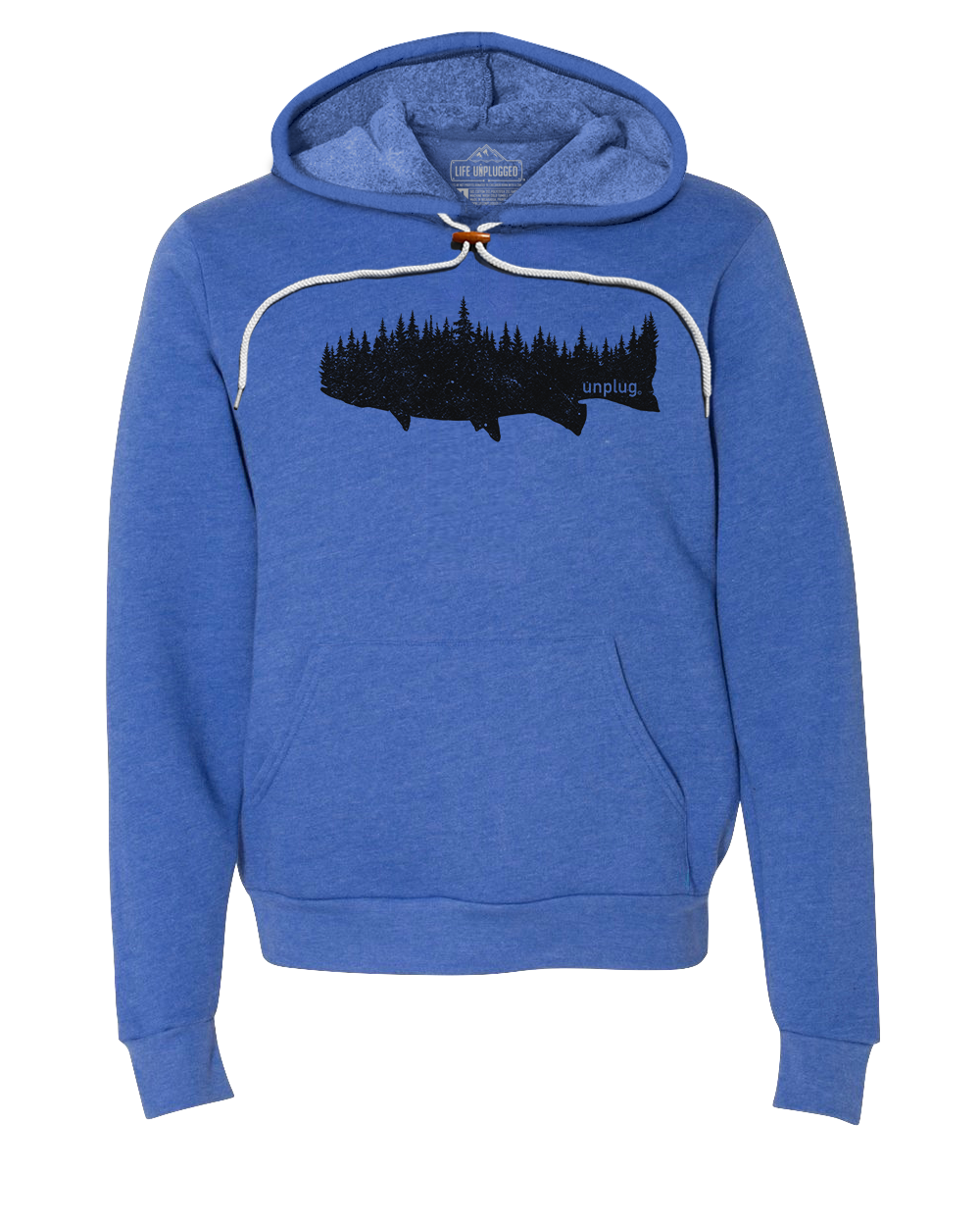 TROUT IN THE TREES Super Soft Hoodie 3XL - GREAT LAKE BLUE BLOWOUT