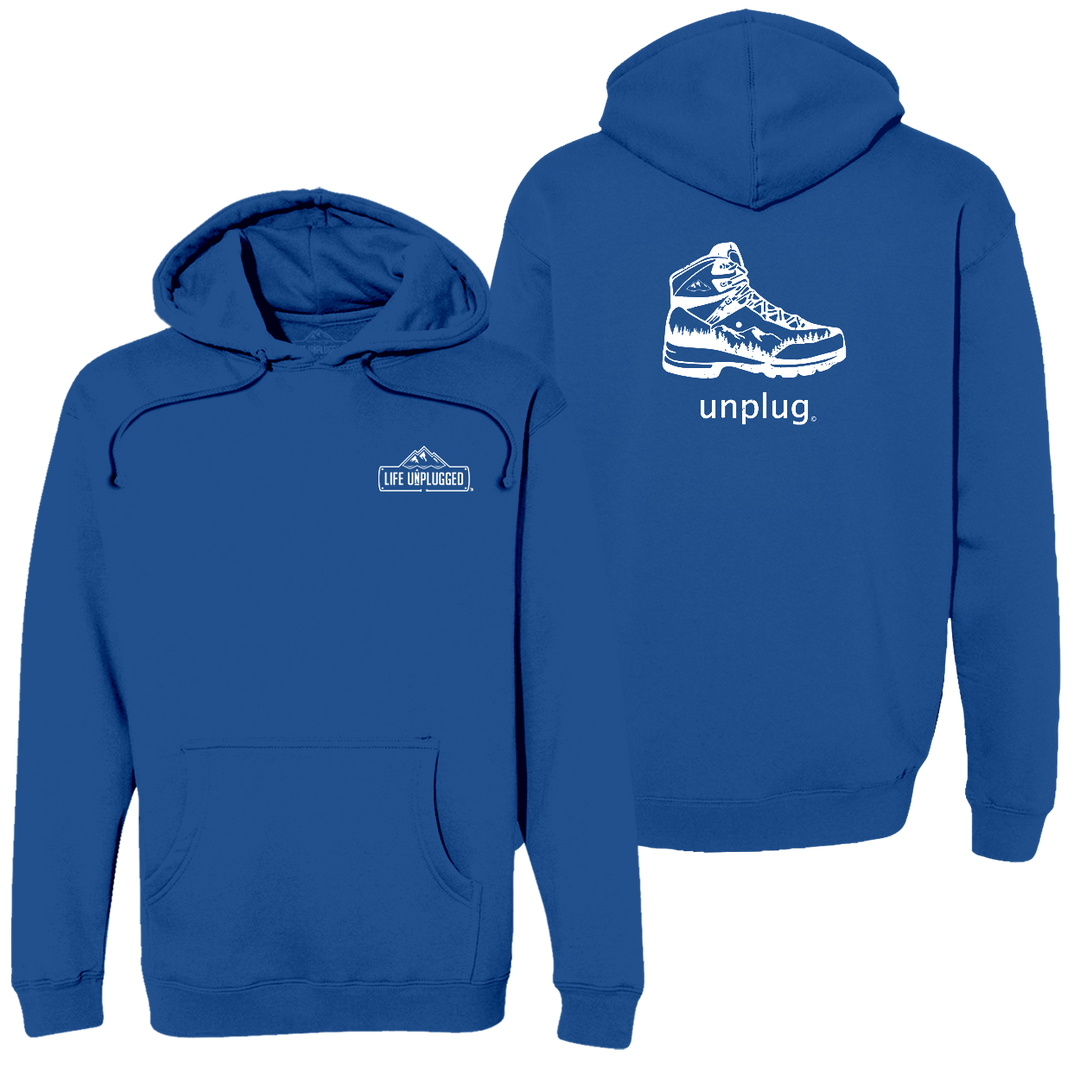 Hiking Boot Mountain Scene Heavyweight Hoodie