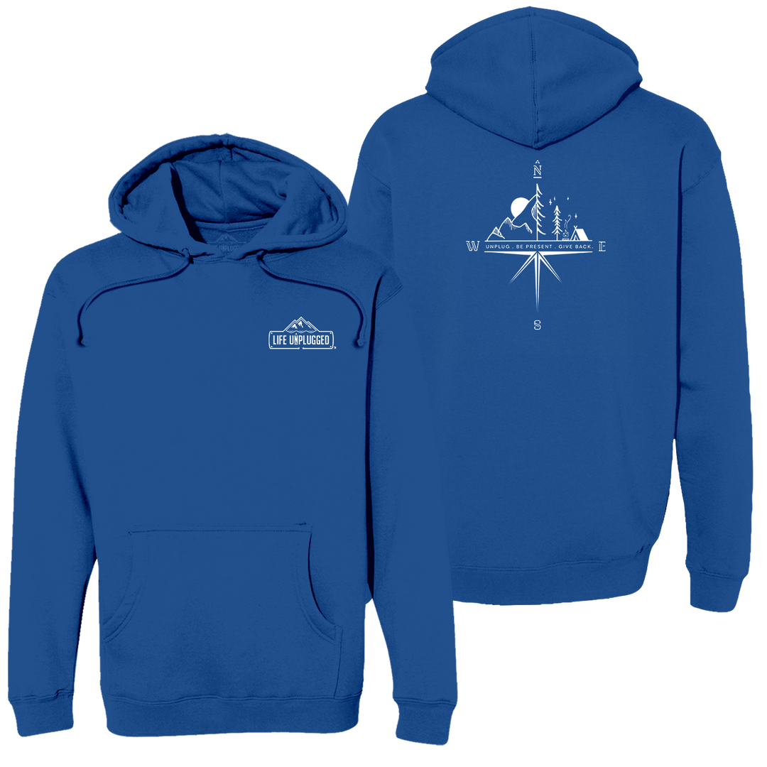 Compass Mountain Scene Heavyweight Hoodie