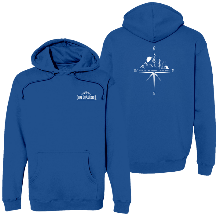 Compass Mountain Scene Heavyweight Hoodie