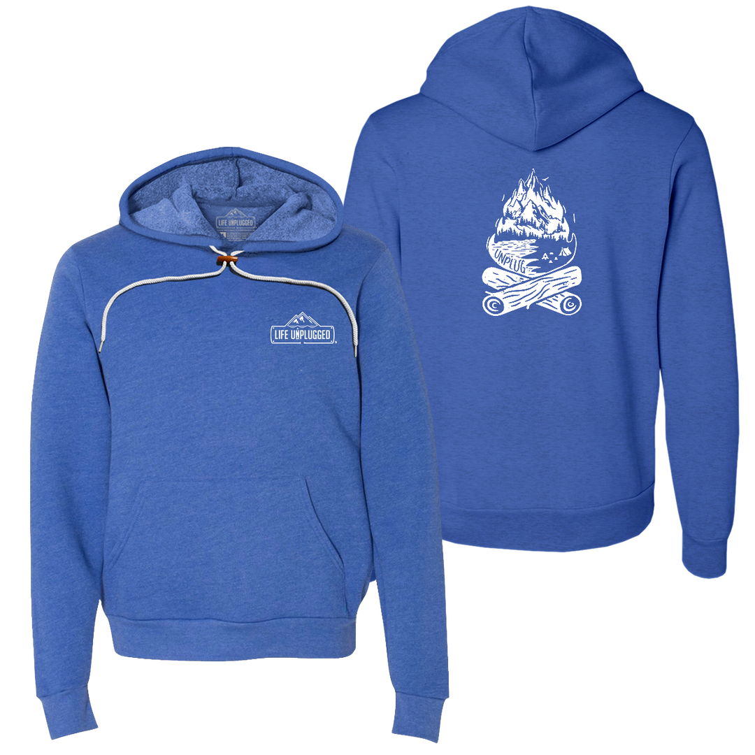 Campfire Mountain scene Super Soft Hoodie