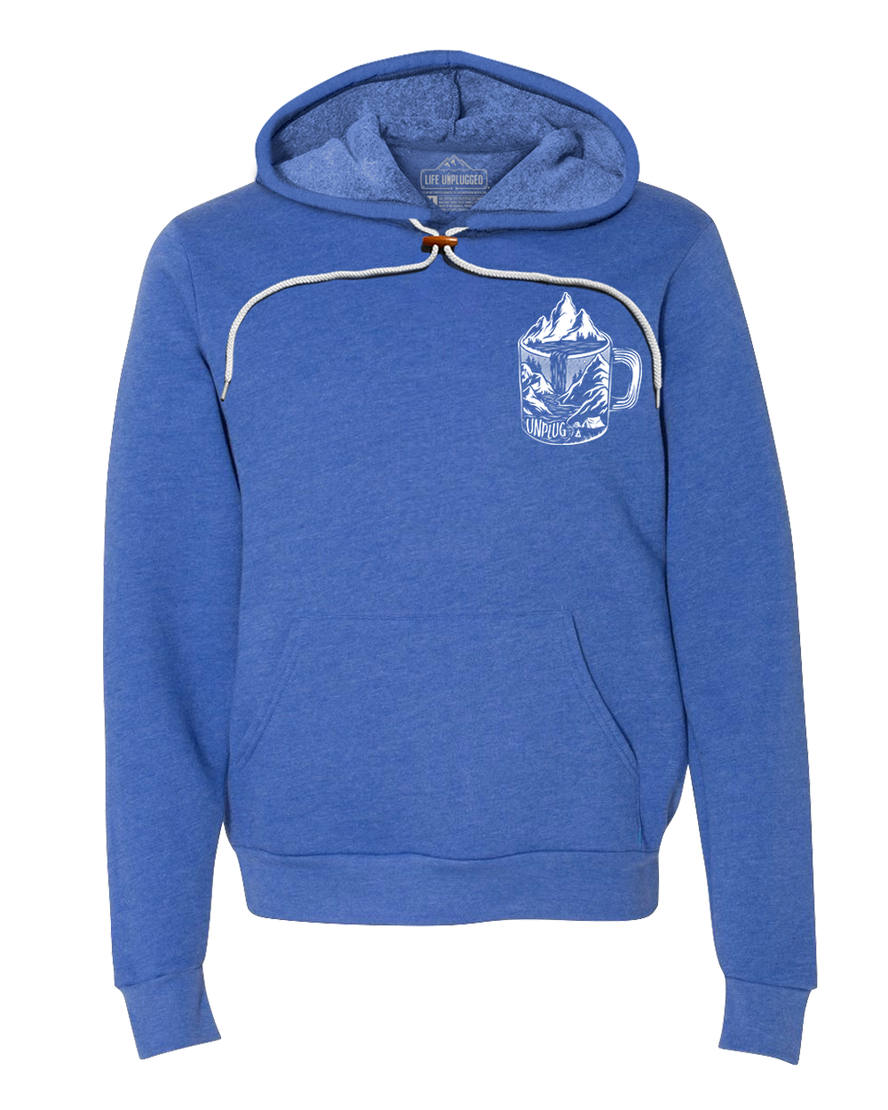 Coffee Mountain Scene Left Chest Super Soft Hoodie