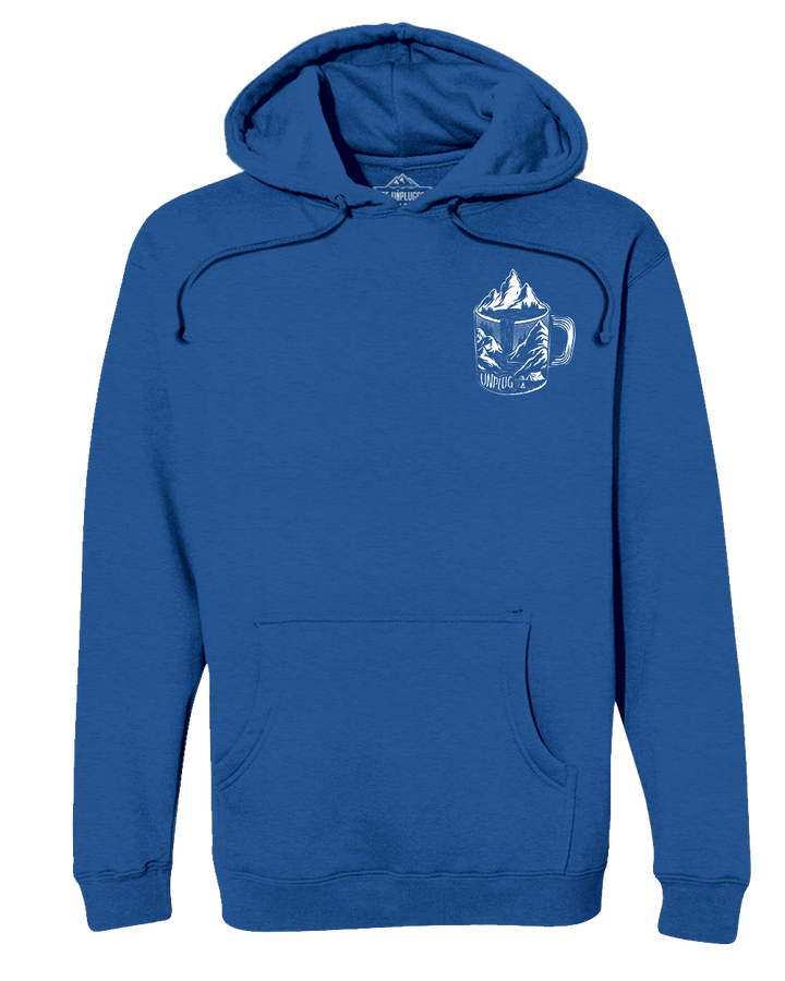Coffee Mountain Scene Left Chest Heavyweight Hoodie