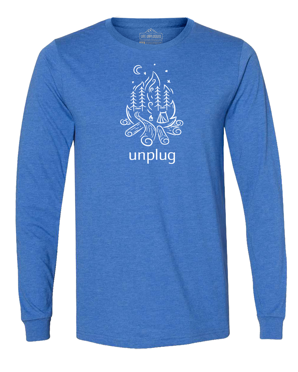 Campfire Camping Scene Long Sleeve T-Shirt