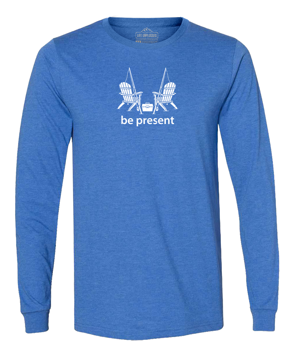 FISHING CHAIRS Long Sleeve T-Shirt SMALL - GREAT LAKE BLUE BLOWOUT