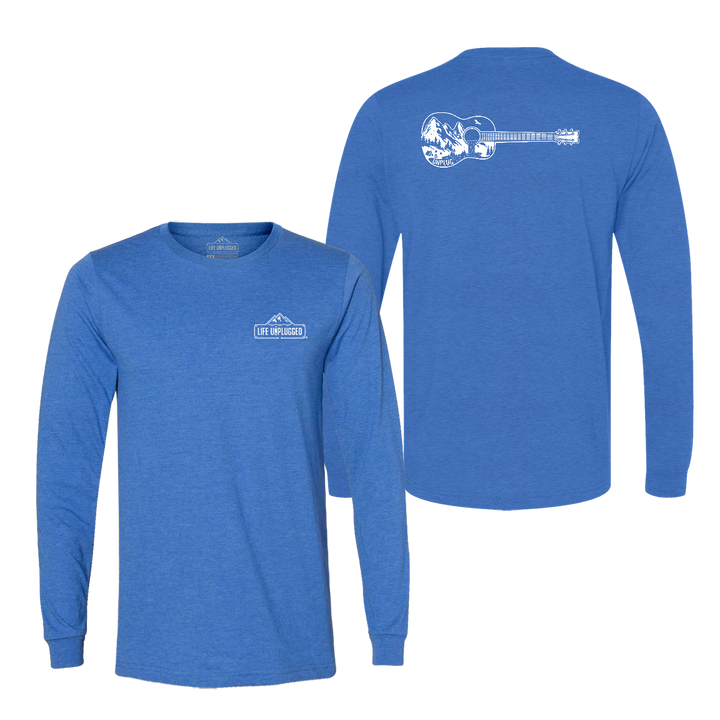 Guitar Mountain Scene Long Sleeve T-Shirt