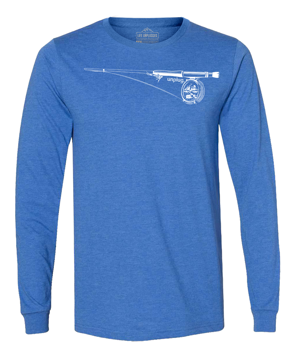 Fly Fishing Mountain Scene Long Sleeve T-Shirt