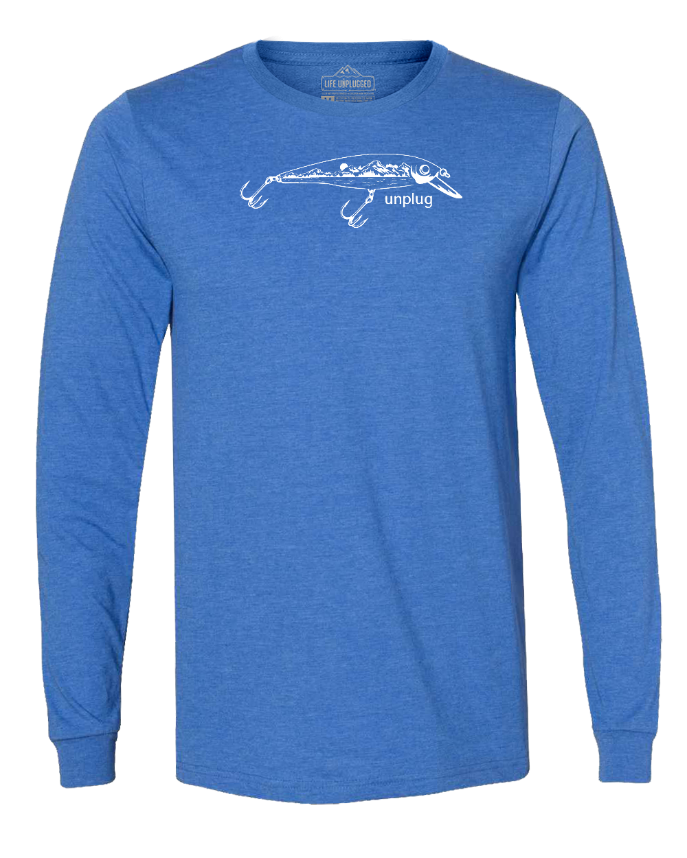 Fishing Lure Mountain Scene Long Sleeve T-Shirt