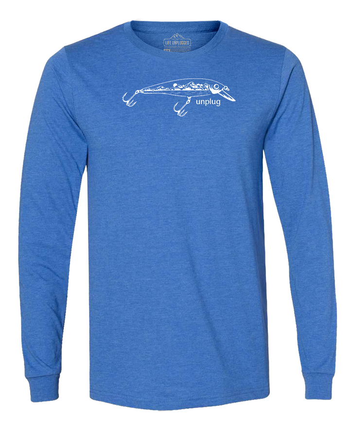 Fishing Lure Mountain Scene Long Sleeve T-Shirt