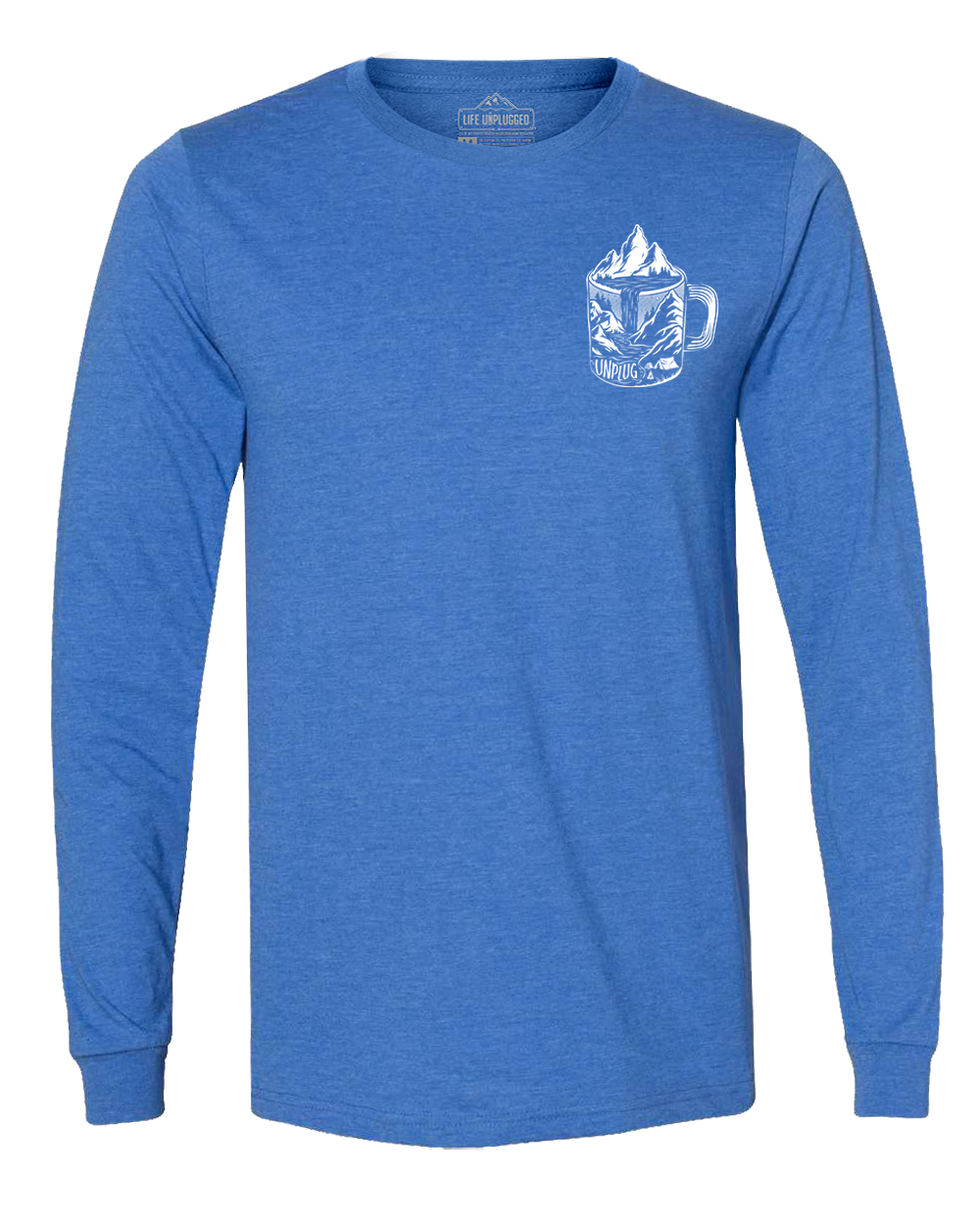 Coffee Mountain Scene Left Chest Long Sleeve T-Shirt