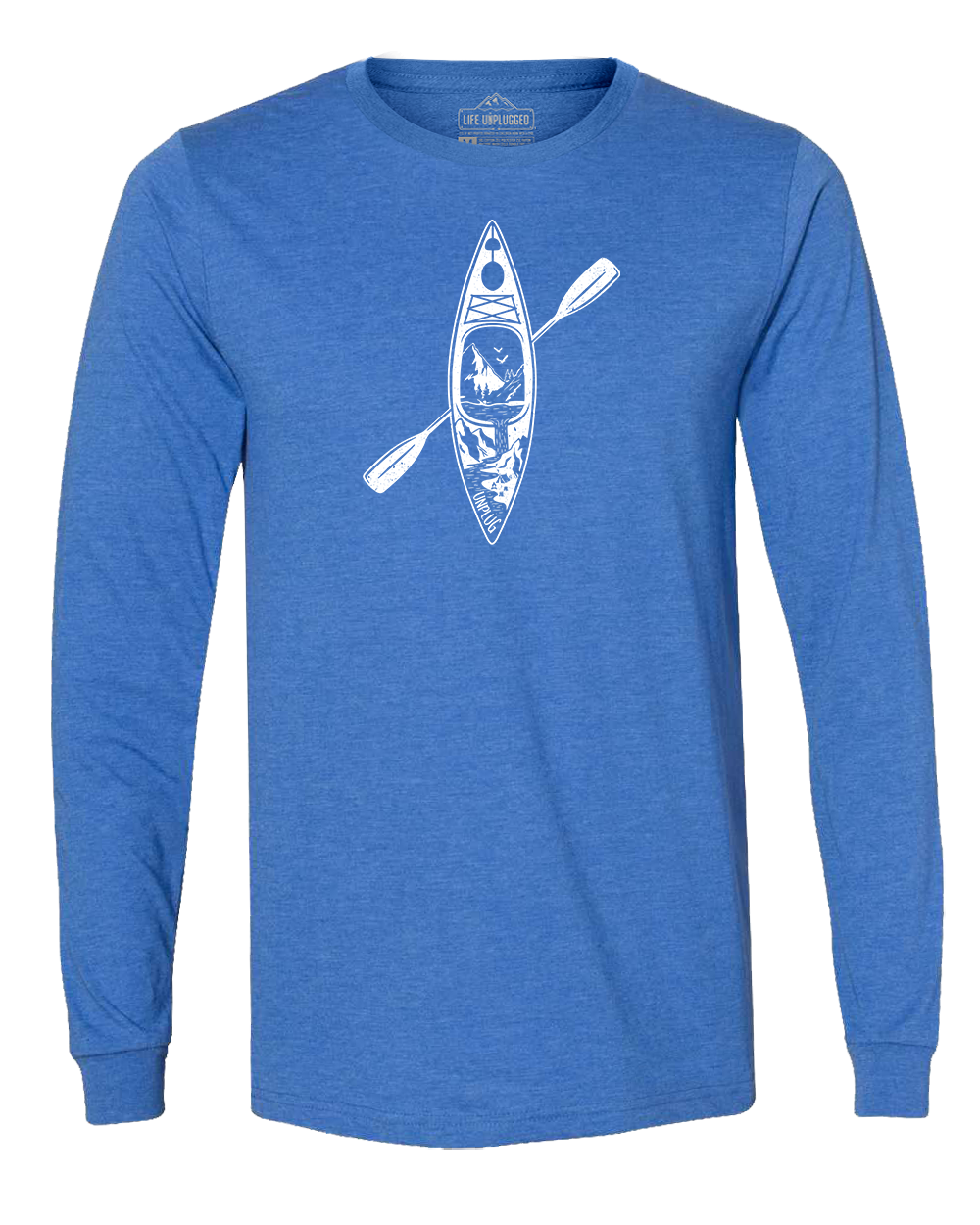 Kayak Mountain Scene Long Sleeve T-Shirt