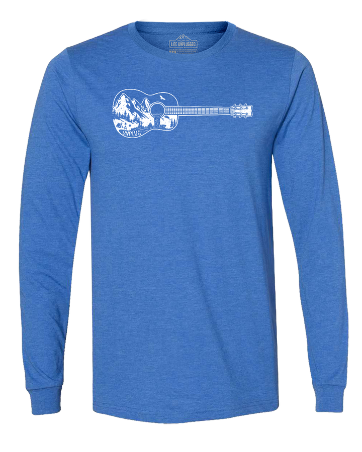 Guitar Mountain Scene Long Sleeve T-Shirt