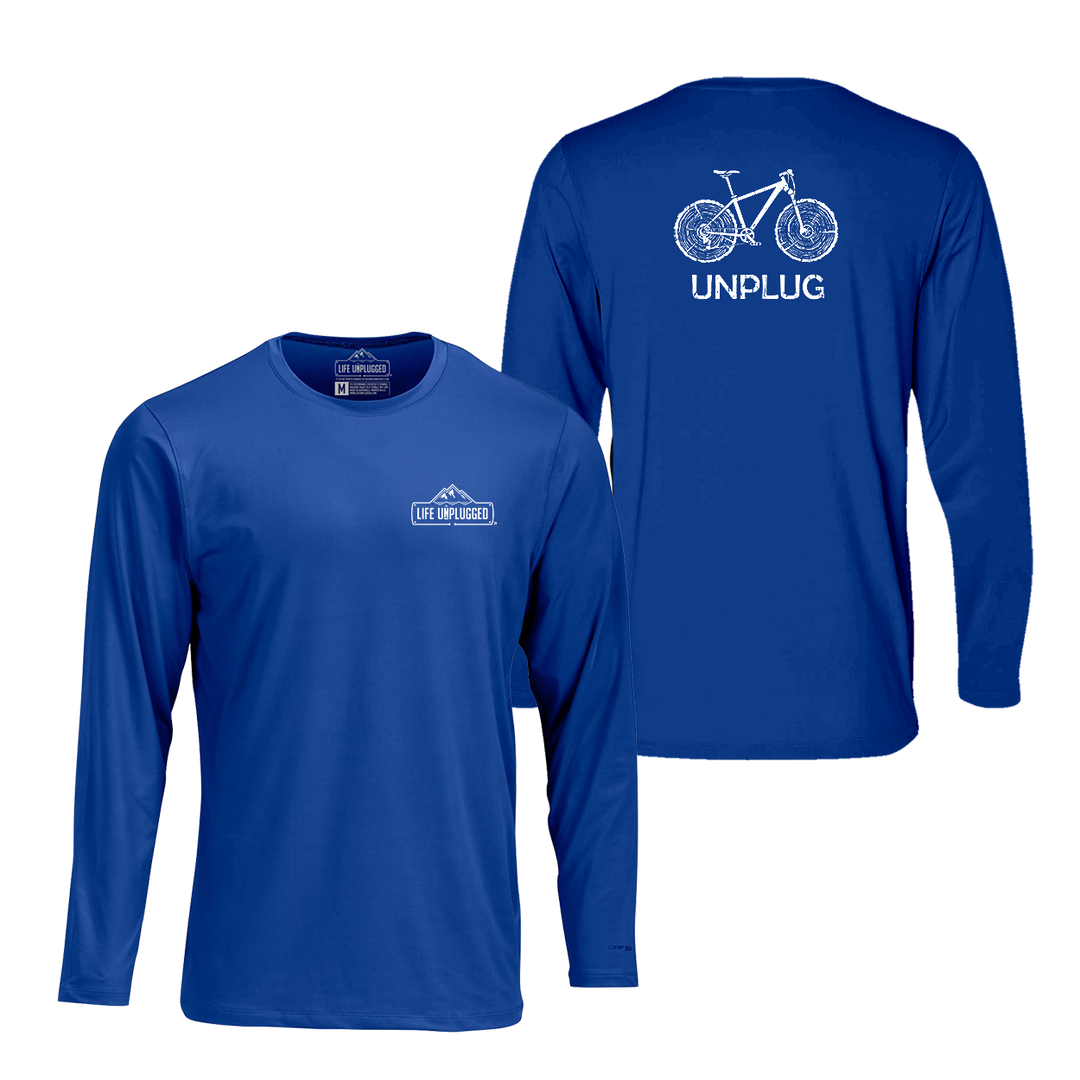Mountain Bike Tree Stumps Performance Long Sleeve with UPF 50+