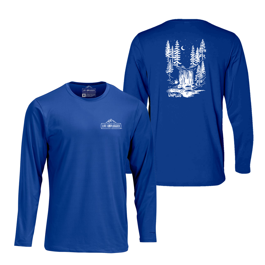 WATERFALL UNDER THE STARS Performance Long Sleeve with UPF 50+
