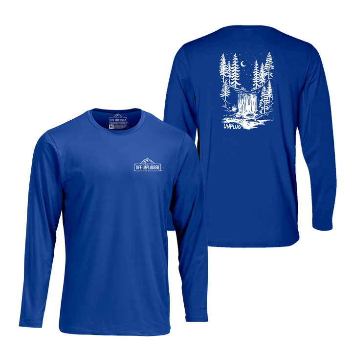WATERFALL UNDER THE STARS Performance Long Sleeve with UPF 50+