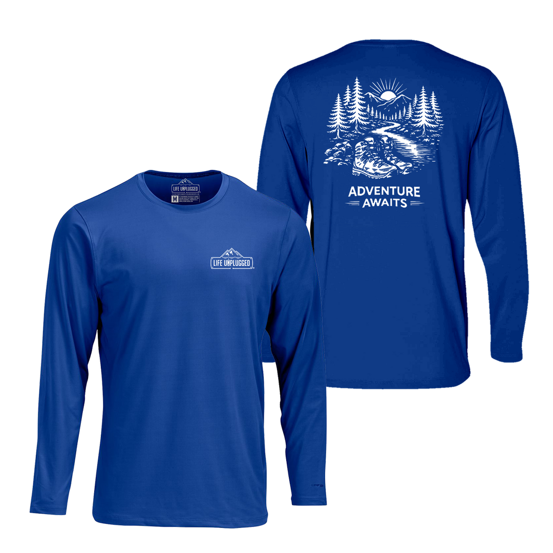 ADVENTURE AWAITS Performance Long Sleeve with UPF 50+