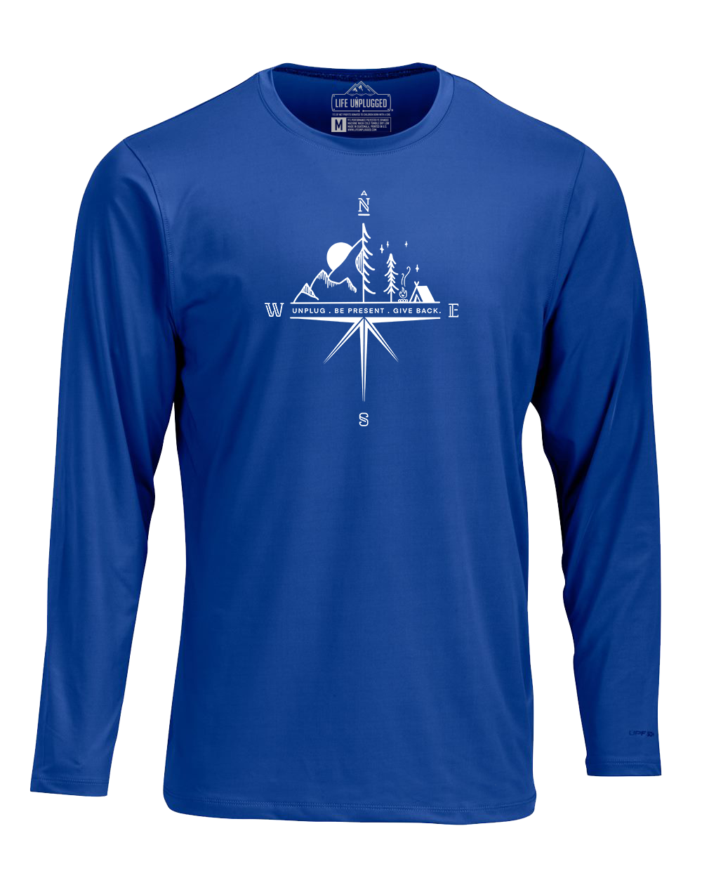 Compass Mountain Scene Performance Long Sleeve with UPF 50+